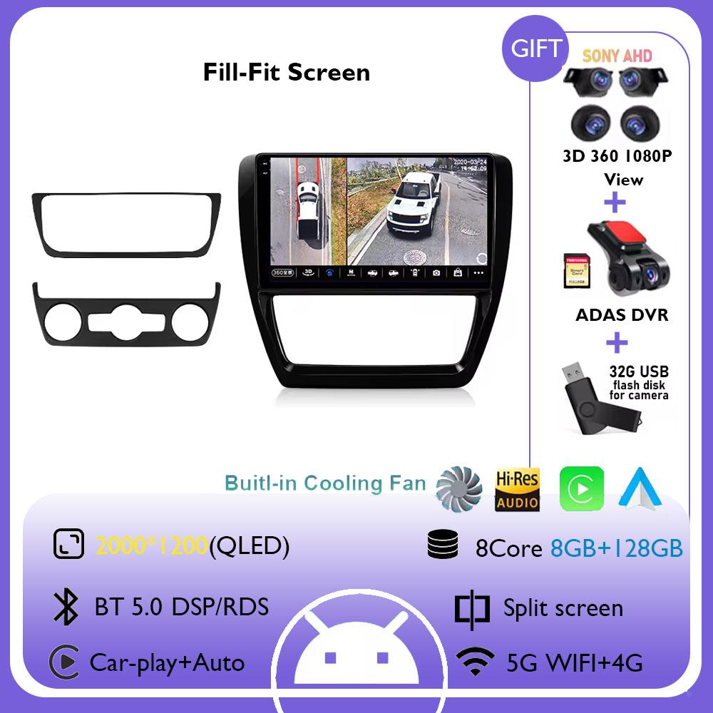 10-дюймовый автомобильный радиоприемник для Volkswagen VW Jetta 6 MK6 2011 - 2018 беспроводной Carplay Android Auto мультимедийный плеер автомобильная стереосистема навигация