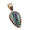 Подарочный двухцветный кулон Ruby In Zoisite из стерлингового серебра 925 пробы, созданный в лаборатории, 1,50 дюйма e7y90