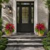 Fake Hanging Plants for Patio UV-Resistant Artificial Fern And Red Dracaena Decorative Plants, Lifelike Faux Full Lush Easy Clean Greenery Plant Ferns