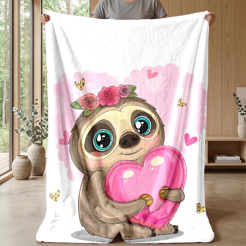 Cute Safari Animals Together blanket Personalized Name Flannel Blanket Soft Cozy Plush Throw for Sofa Bed Lightweight Home Decor