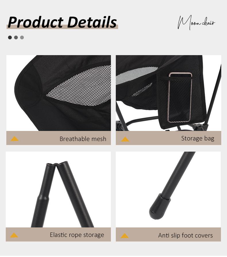 Portable Multi-functional Outdoor Folding Chair: Beach, Fishing, Camping, Moon Stool with Iron Frame