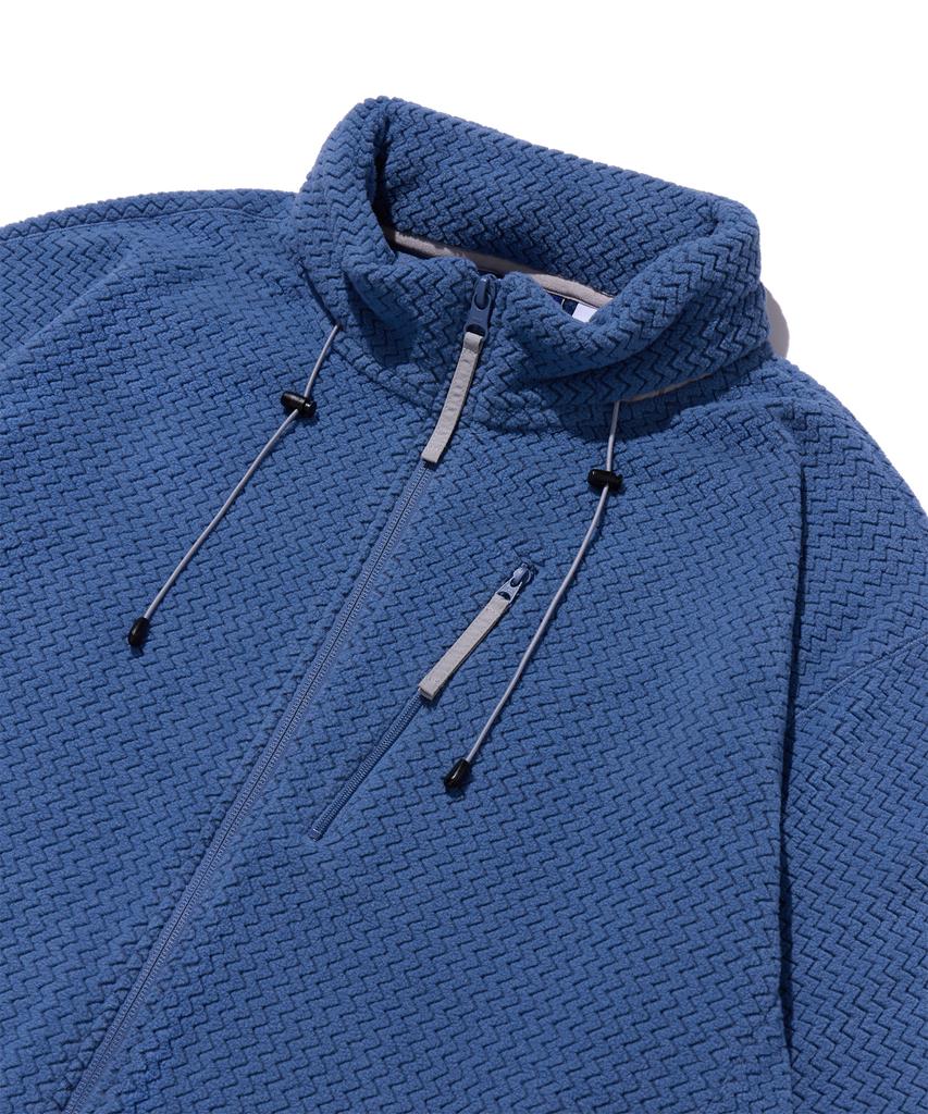 MADDEN Funny Zigzag Hidden Hooded Jacket Blue