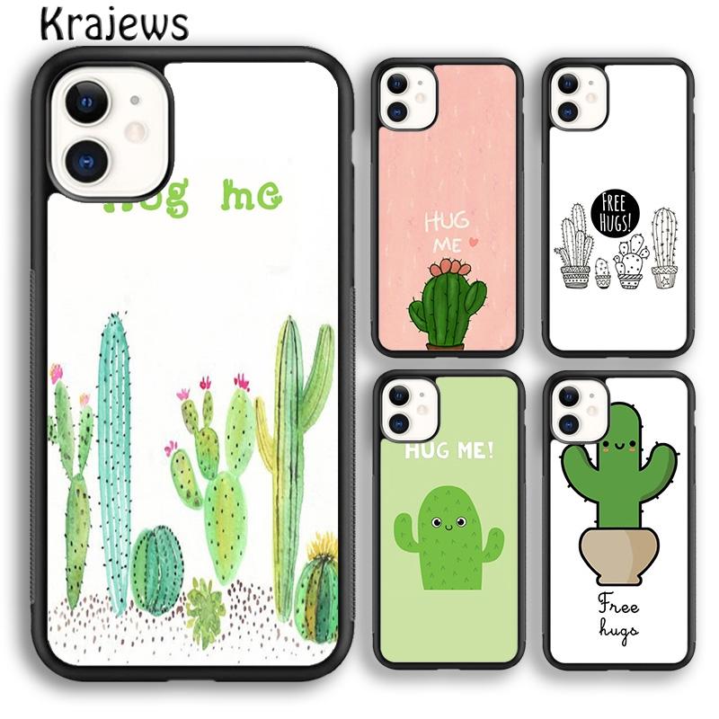 Krajews Hug Cactus Summer For iPhone 17 Air 16 Phone Case Cover 15 14 plus 12 13 pro max coque Shell Fundas