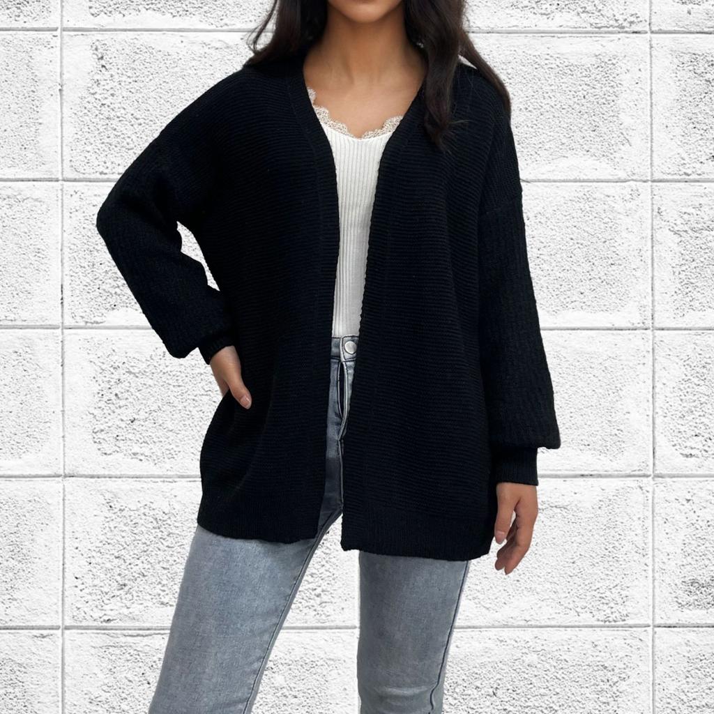 Women's Solid Color Loose Knit Long Sleeve Loose Cardigan Coat For Women