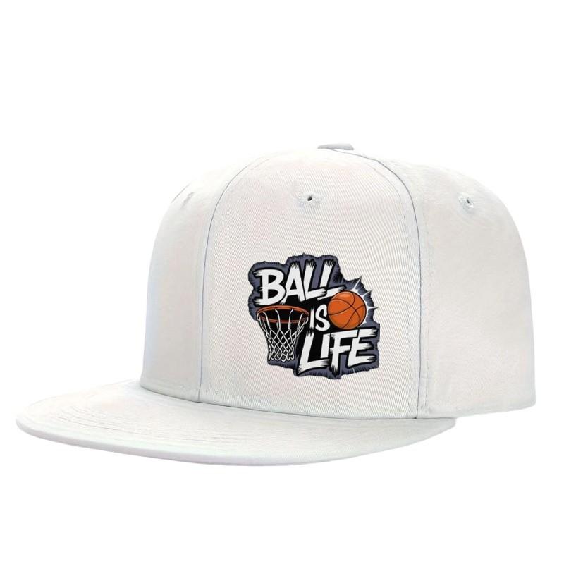 Ball Is Life Basketball Graphic Print Polyester Snapback Cap Casual Unisex Adult Hat