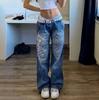 Women's European & American Street Style Low-Waist Distressed Multi-Color Loose Fit Jeans