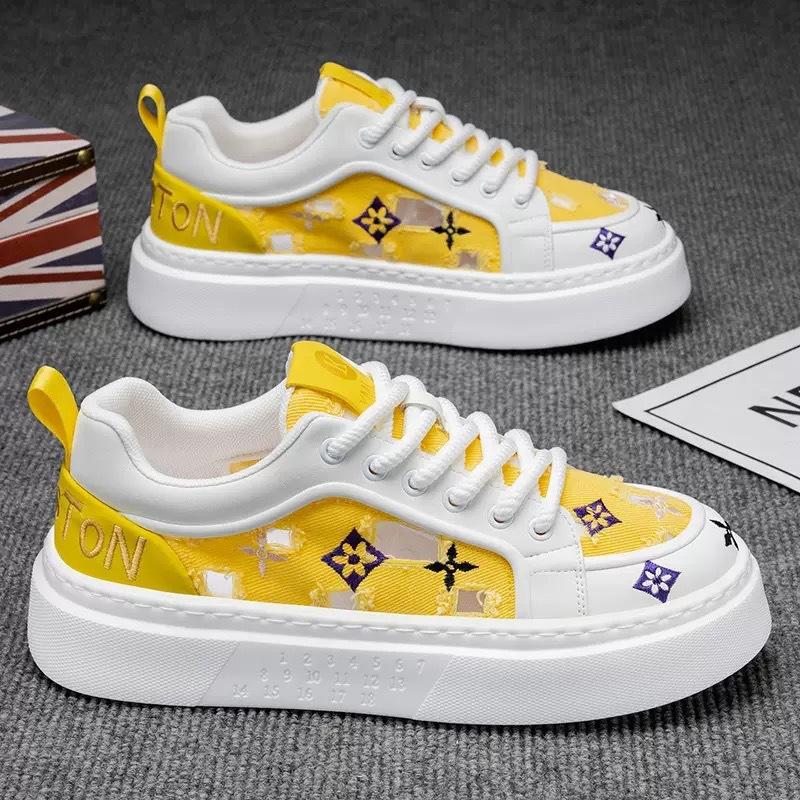 Летняя удобная и дышащая спортивная и повседневная обувь мужская на толстой подошве увеличивающая рост цветная универсальная с принтом повседневная обувь