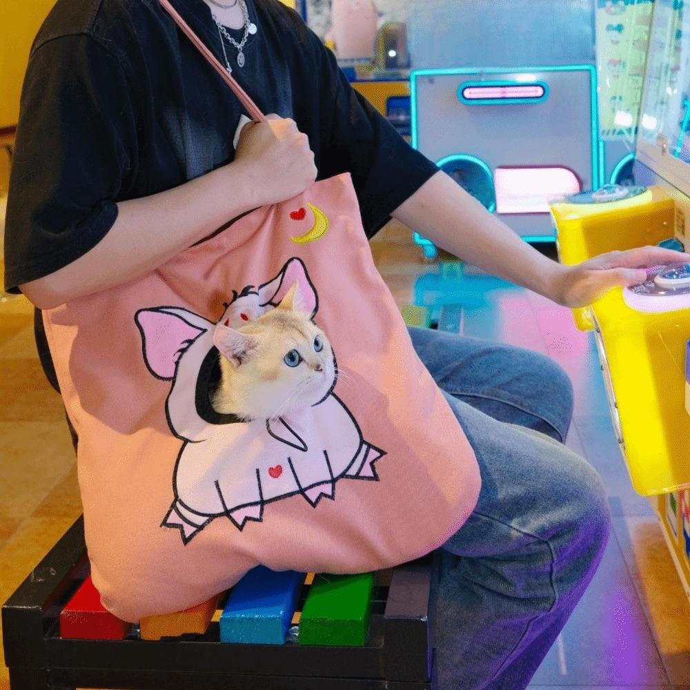 Cartoon Pet Outing Bag Soft Lining Puppy Sling Bag Pet Tote Bag Dog Backpack  Kitten