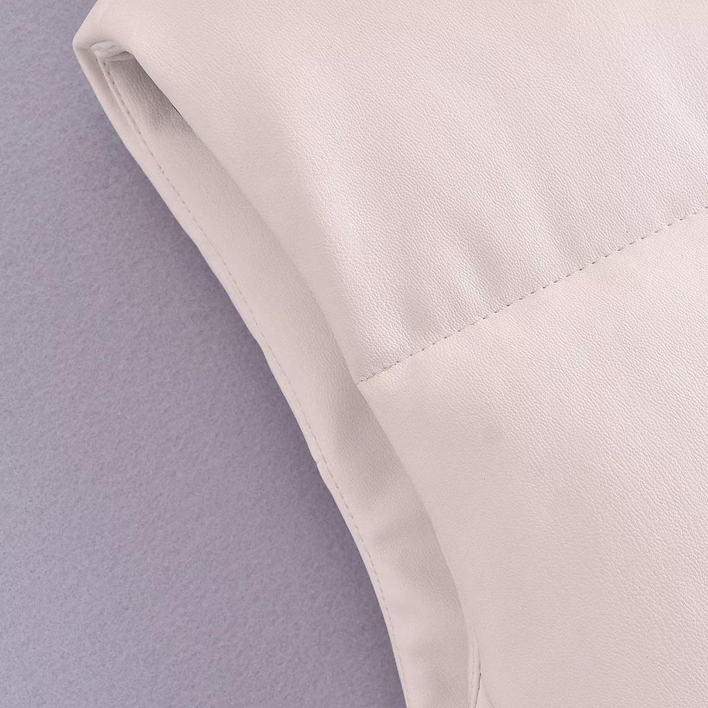 Y2K осенне-зимняя куртка, пальто, женская короткая куртка из искусственной кожи, однотонный хлопковый жилет