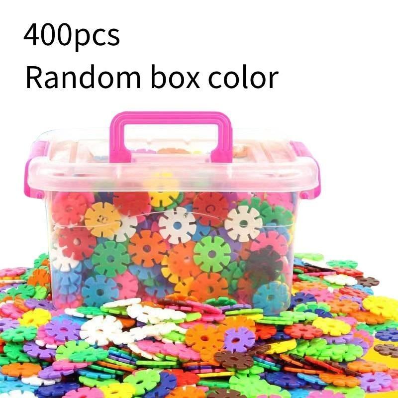 Vibrant Snowflake Building Blocks For Kids Plastic Educational Toy Set 400-800 Pieces