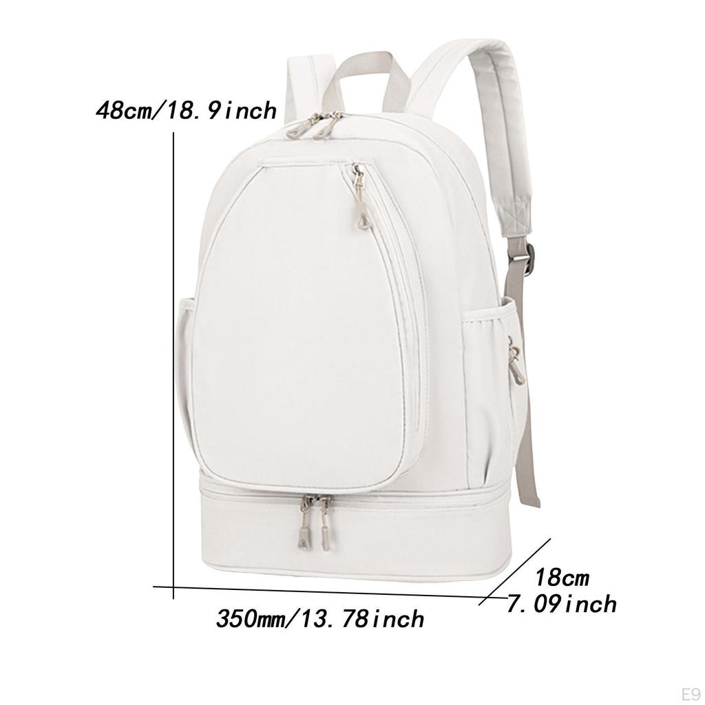 Tennis Pocket Backpack Large Capacity Back Pack with Shoe Compartment Duffel for Workout Pickleball