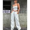Women's Clothing European and American Slimming Casual High Waisted Loose Denim Pants