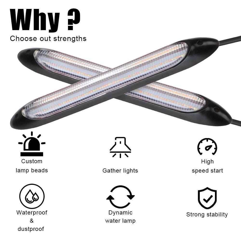 2 шт. водонепроницаемые светодиодные фары дневного света для вождения, дневные ходовые огни, плавный дневной свет