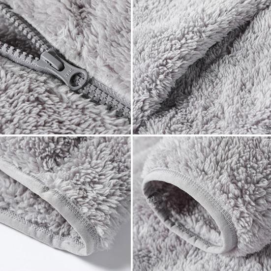 Женское зимнее пальто с толстым воротником-стойкой, двухсторонним флисом, защитой шеи, застежкой-молнией, однотонной, с длинными рукавами, сохраняющей тепло, уличной курткой