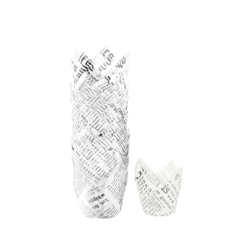 Tulip Cupcake Packaging Oil-Proof Bread Paper Tray Newspaper Cup Printing English Goblet Of Fire 200