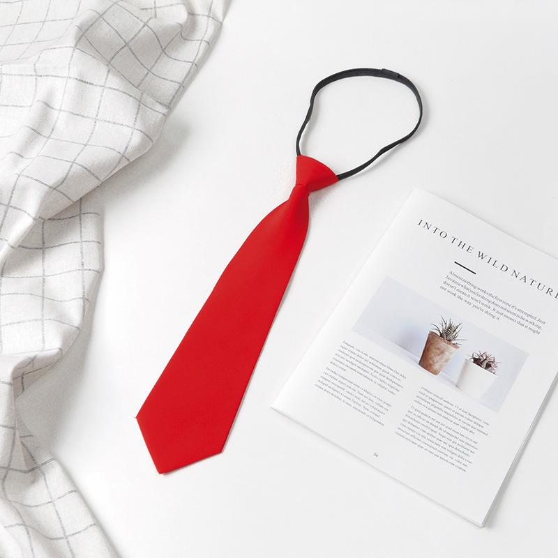 Tie Men's Formal Business 8cm Pure Plain Lazy Zipper Tie