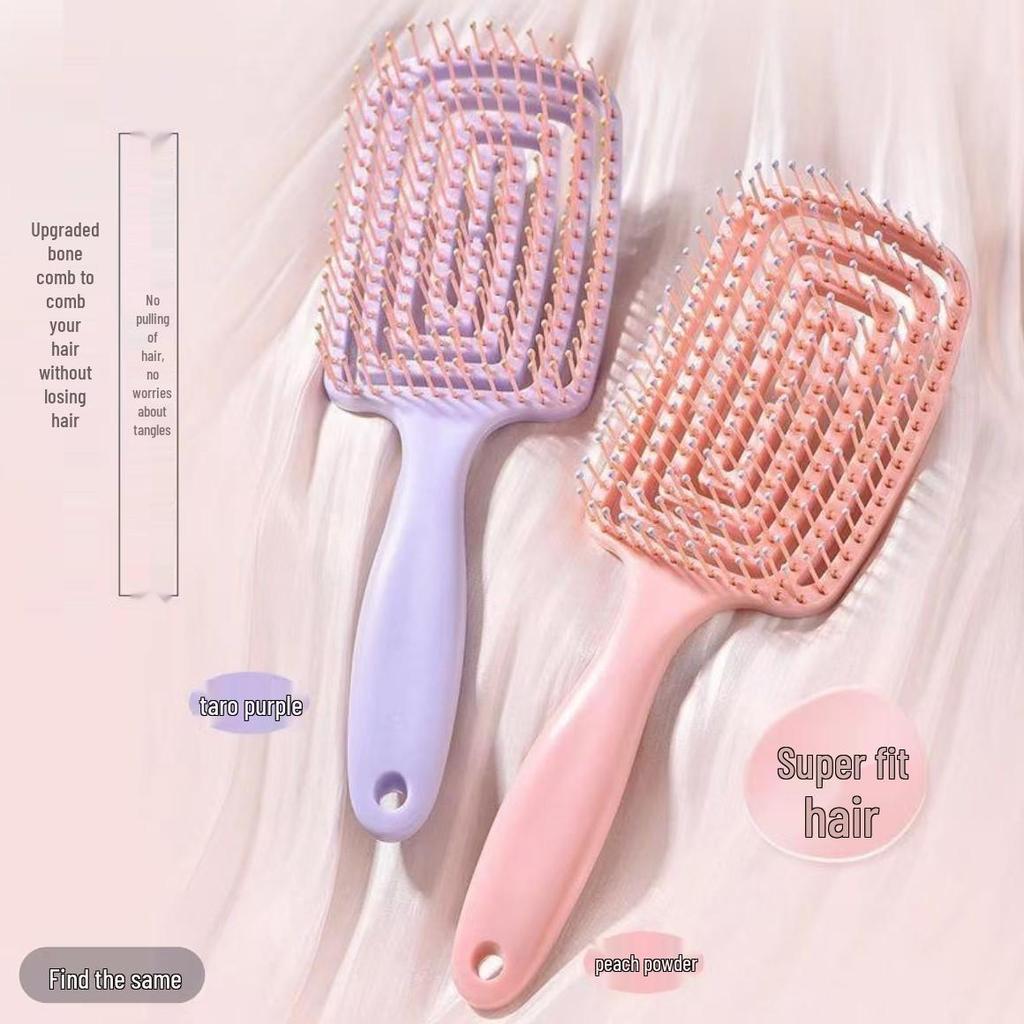 Круглая расческа для волос высокой ценности для девочек - Пушистый массаж, Изогнутый дизайн
