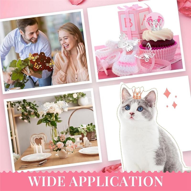 M-Modern-166 шт. Королевский декор для цветочного букета с 6 королевскими топперами для торта, 100 бутоньерочными булавками, 60 бабочками