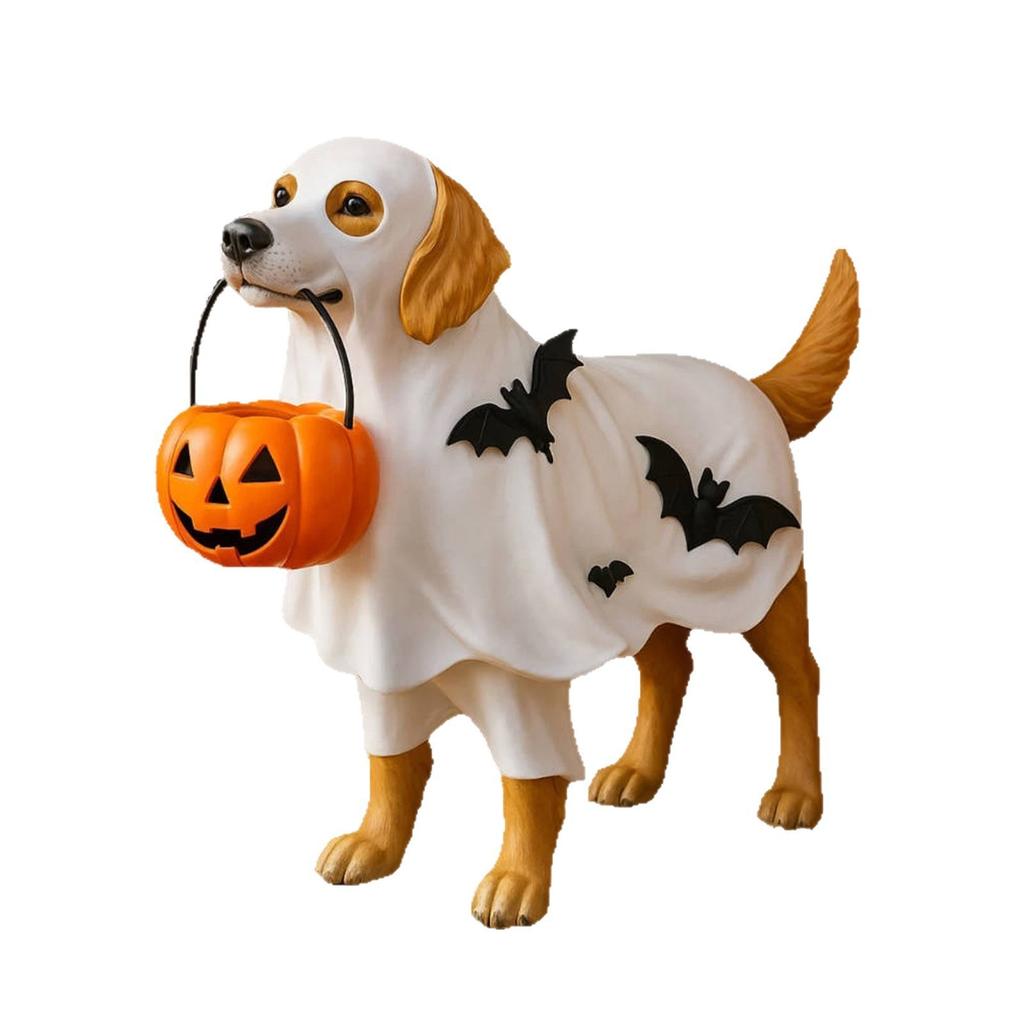 New Halloween puppy pumpkin bowl, Halloween ghost-themed decorative ornaments, accessories, and small tabletop decorations