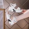 Fashion 8CM New Air Mesh Breathable New Women Sandals Comfy Shoes Fashion Summer Fish Toe Platform Wedge High Hidden Heels Ladies