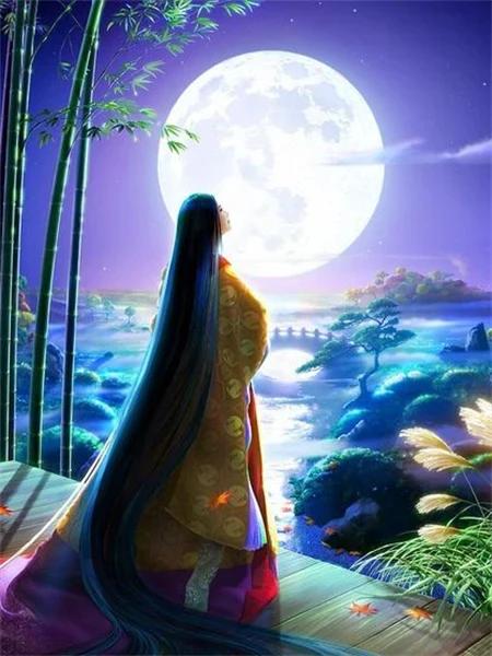 Китайская Древняя Женщина Лунный Пейзаж Постеры и Принт Абстрактная Холст Живопись Настенное Искусство Фэнтези Картины Гостиная Домашний Декор