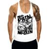 Men Summer Vest Sleeveless Slim Fit Hip Hop Letter Print Soft Stretchy U Neck Sweat Absorption Casual Fitness Gym Men Tank Top