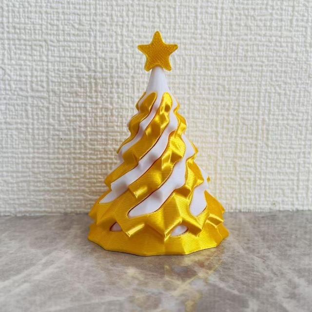 3D Printed Spiral Cone Christmas Ornament - Small Funny Passthrough Fidget Toy, Festive Xmas Gift for Family