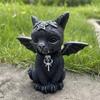 Mysterious Black Cat Statue Cute Cat Witch Cat Statue Witch Decoration Desktop Decoration Halloween Hand Drawn Sculpture 1PC