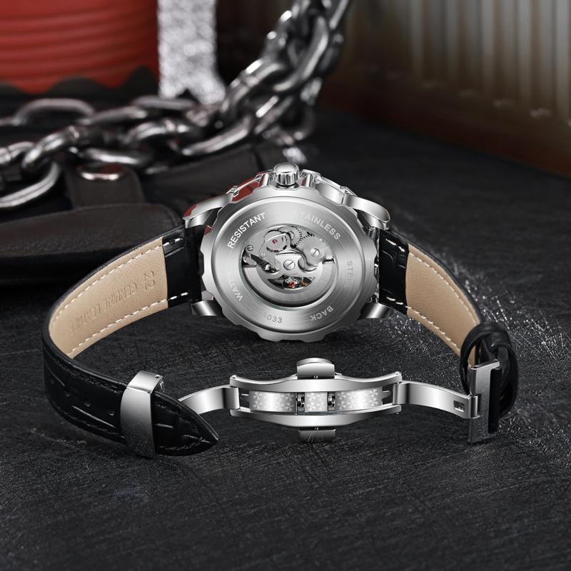 Автоматические механические часы мужские роскошные брендовые часы из нержавеющей стали скелетон мужские светящиеся часы Relogios Masculinos