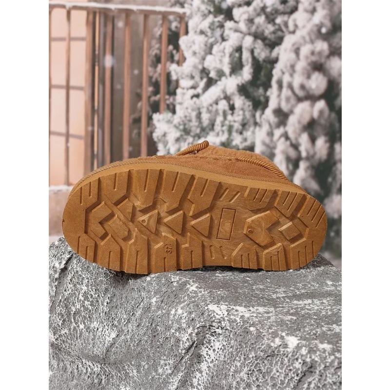 Новые осенне-зимние ботильоны на толстой подошве, теплые сапоги из искусственной овчины, утепленные ботильоны до щиколотки, теплые женские сапоги выше колена