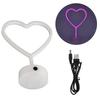 LED Neon Sign Lamp Innovative Desktop Heart Shaped Night Light Party Decor Birthday Gift Pink