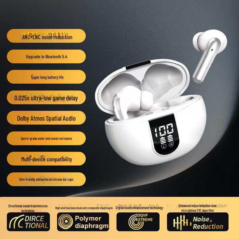 T22 TWS Bluetooth Headset: Dual Dynamic Coils, Four Speakers, Display Screen, Heavy Bass Sound