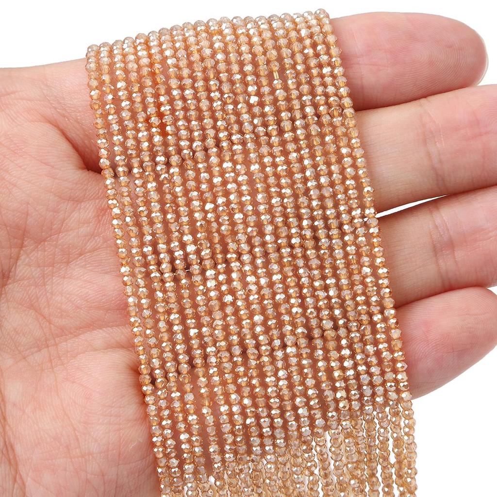 36cm Mini Glass Loose Beads Plated Color Faceted Beads For Jewelry Making DIY Necklace Bracelet Earring