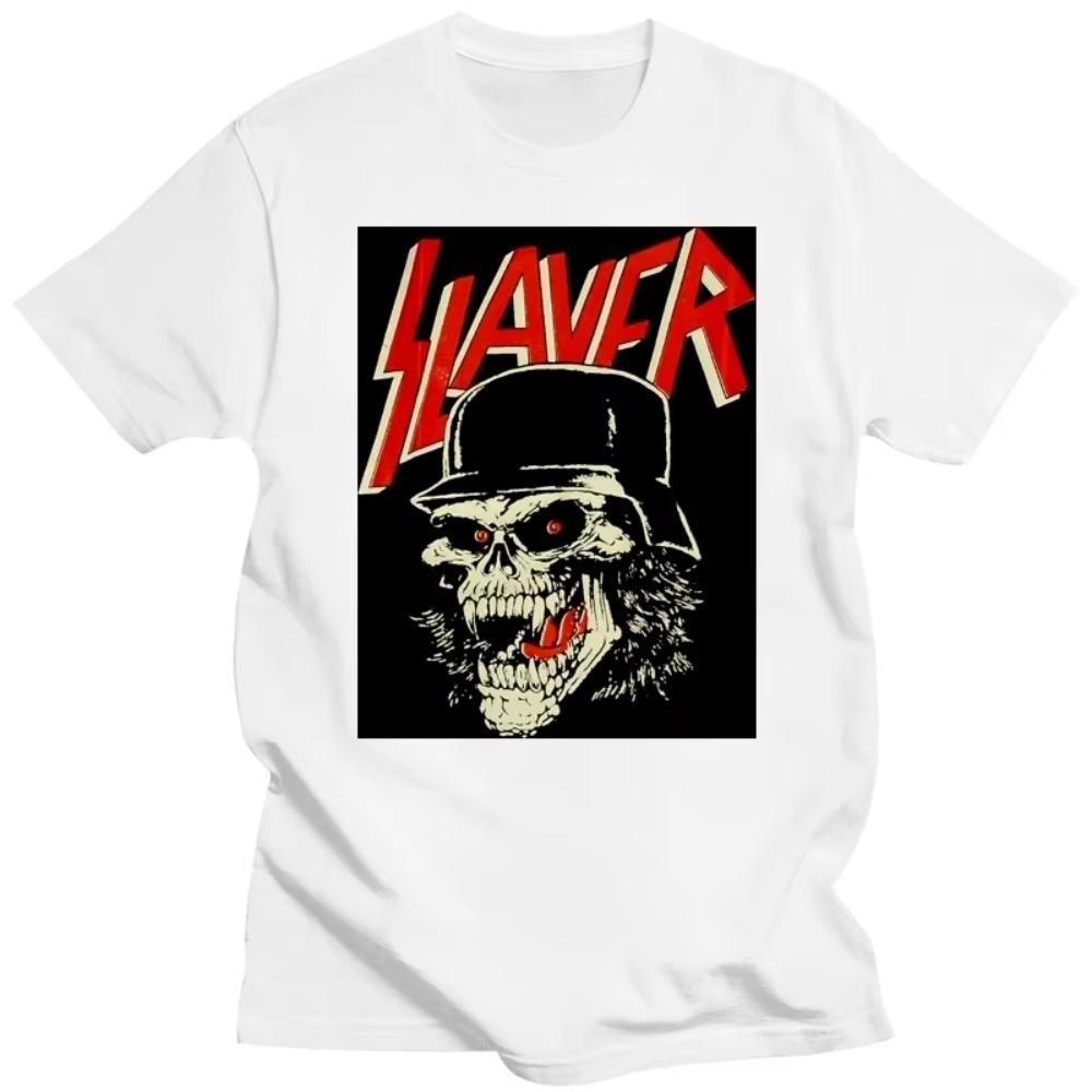 Крутая футболка Slayer ГранжМужская футболка Мужская Панк-рок Хлопок Городская футболка Дешевая Скидка Винтажная футболка