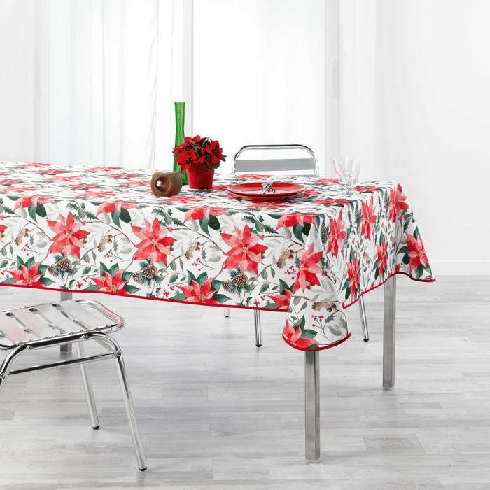 Nappe 140x240cm Rosier blanc