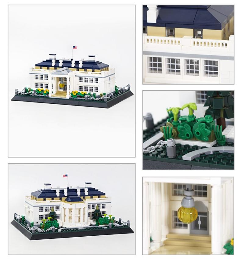 Non-Toxic 894Pcs City Architecture The White House Model Building Blocks Assemble Bricks Birthday Gifts For Kids Small Particle Toys