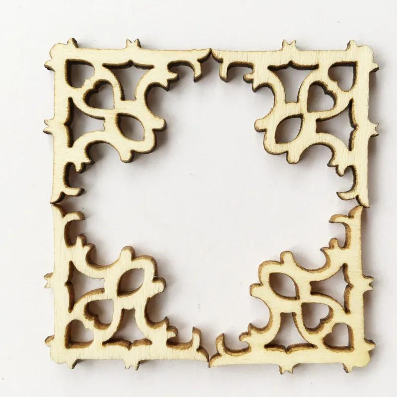 28*28мм Деревянные 50шт Украшение Защита углов книги альбома Уголок книги DIY Поделки Скрапбукинг Деревянные спилы Домашнее украшение Коробка Книга