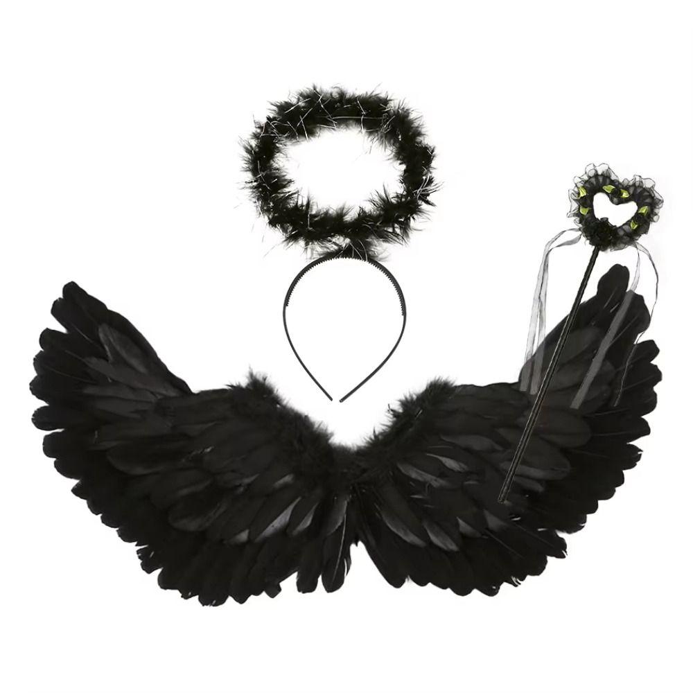 Sweet Demon Feather Wing Photo Props Halloween Cosplay Accessories Feather Wing  Cosplay Dress