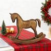 Деревянная резьба Лошадка-качалка Фигурка Винтажная Миниатюрная Статуэтка Лошадки-качалки Украшение для Дома Офиса Гостиной Настольное Украшение Орнамент