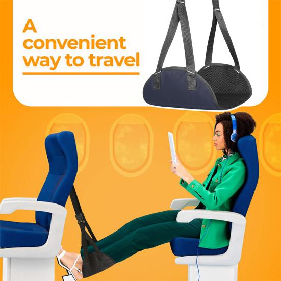Длина гамака для ног в самолете Регулируемая длина дышащий сверхмощный высокоскоростной поезд Снятие усталости Подставка для ног Подвесной гамак под столом Все необходимое для путешествий