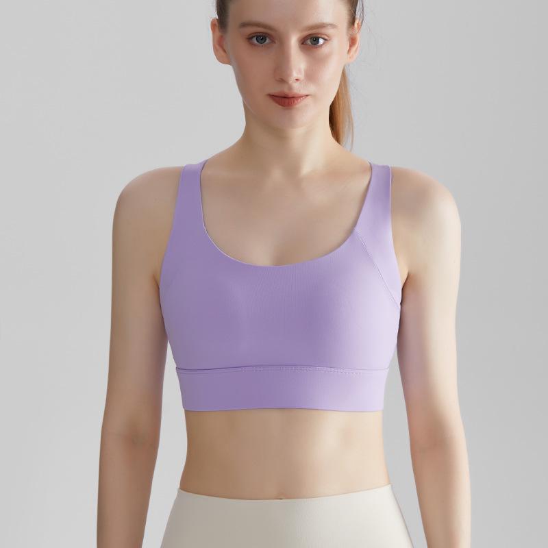 Женский спортивный бюстгальтер высокой прочности LAHN: Ударопрочная фиксированная чашка для бега, фитнеса и йоги