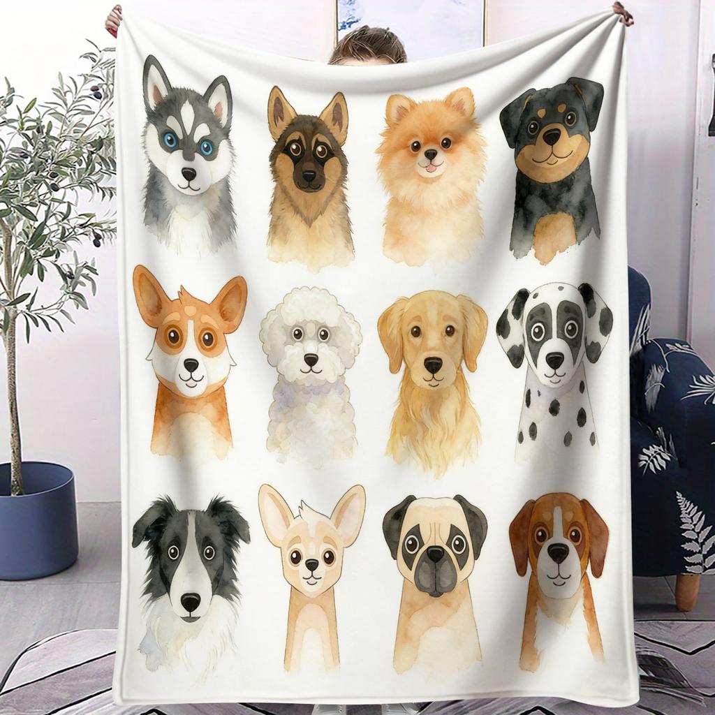 Hot Dog Cute Pet Printed Pattern Blanket Small Cover Blanket Soft And Suitable For All Seasons Dormitories Bedrooms Sofas Nap