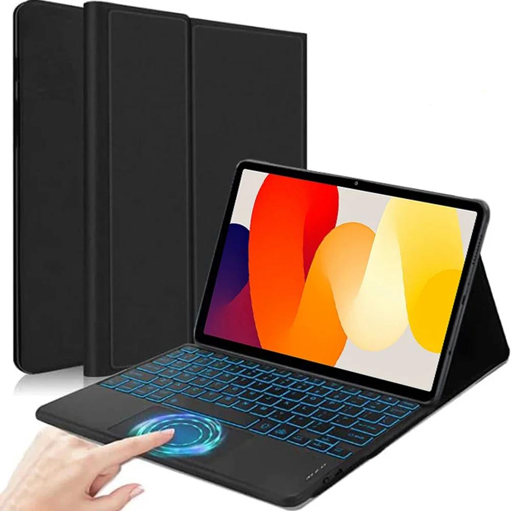 Чехол-клавиатура с подсветкой и тачпадом для Redmi Pad SE 11 дюймов, чехол Mipad SE, испанская Bluetooth-клавиатура, корейская Funda