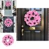Halloween Spider Wreath Door Hanging Ornament With Pink Mesh For Party Decor And Venue Setup