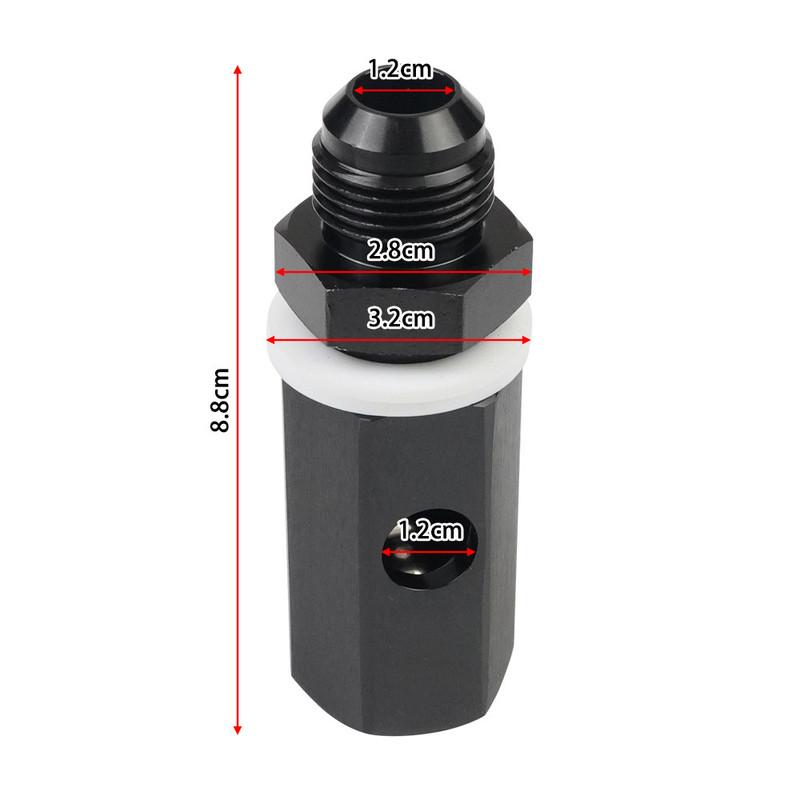 AN6 AN8 AN10 Aluminum Male Fuel Cell Tank Roll Over Exhaust One-way Valve Fuel Vent Valve Joint Black TF-1132