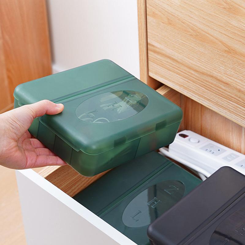 Коробка-органайзер для кабеля, портативная многосекционная коробка для хранения кабеля передачи данных для домашнего офиса, зарядное устройство, шнур для электроники