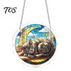 Non Fragile Glass Alternative 7.48 Inch Circular DIY Puzzle Suncatcher, Acrylic Stained Style Window Hanging Ornament, Crafts for Adults Waterproof