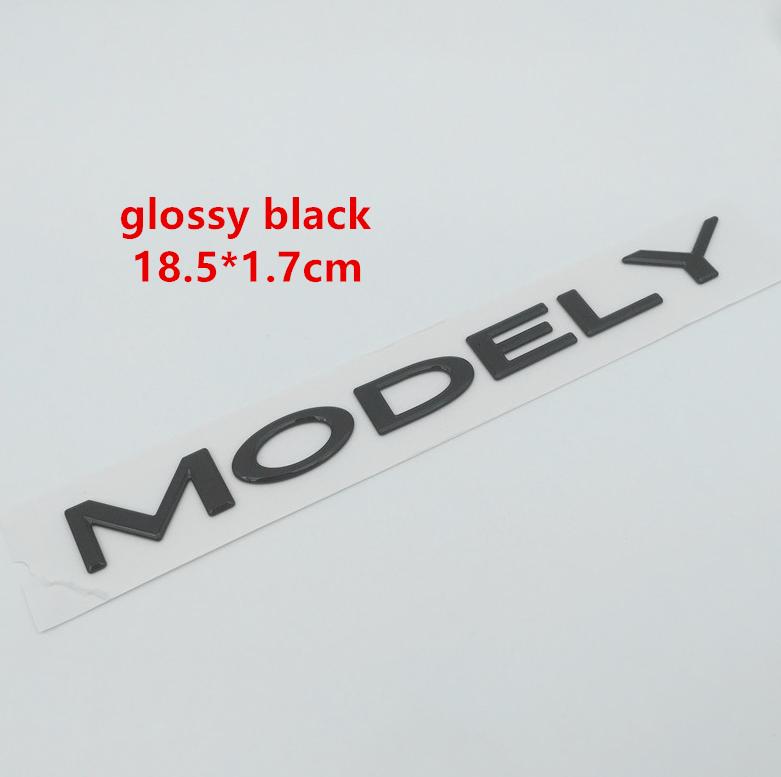 glpyx8 1pcs 3D ABS for Tesla Model Y car Letter Front Hood Head Bonnet Emblem Rear Tail Trunk Sticker Badge Decal styling Accessories