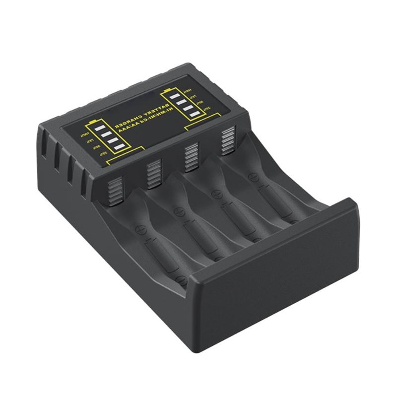 4-слотное интеллектуальное USB Type-C зарядное устройство для перезаряжаемых батарей 2A/3A со светодиодным индикатором