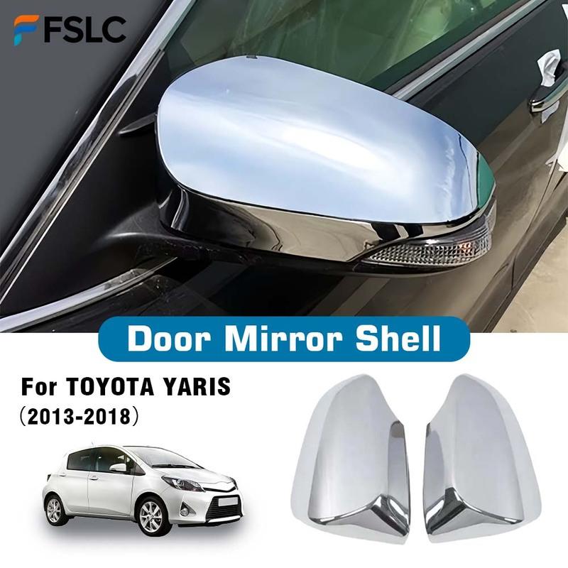 Door Mirror Shell For TOYOTA YARIS Vios 2013 2014 2015 2016 2017 2018 Chrome Silver Car Rearview Accessories Protective Cover